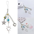 thumbnail image 2 of Heart Crucifix and Flower Phone Strap Handmade Beaded Keychain Charm Fashionable Keyring Bag Accessory for Fashion Lovers, 2 of 8