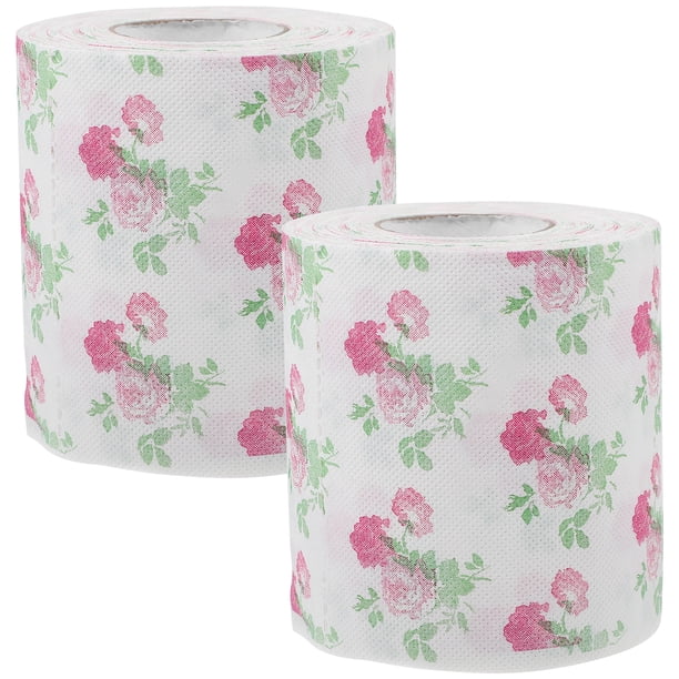 2 rollos de papel higiénico decorativo, servilletas de papel higiénico desechables, tejido