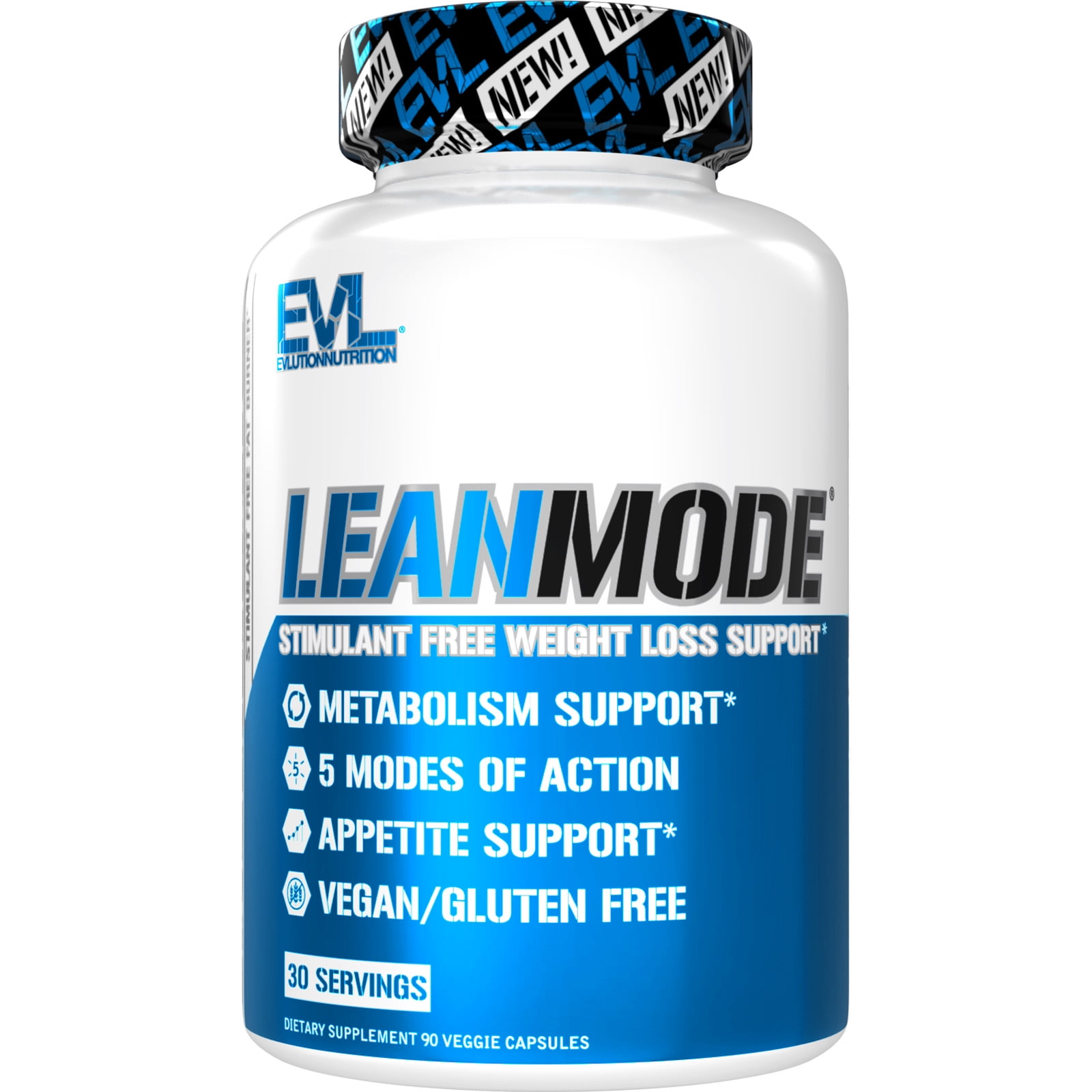 Evlution Nutrition Lean Mode 90ct Fat Burner Supplement with Green Tea Extract, L-Carnitine & CLA