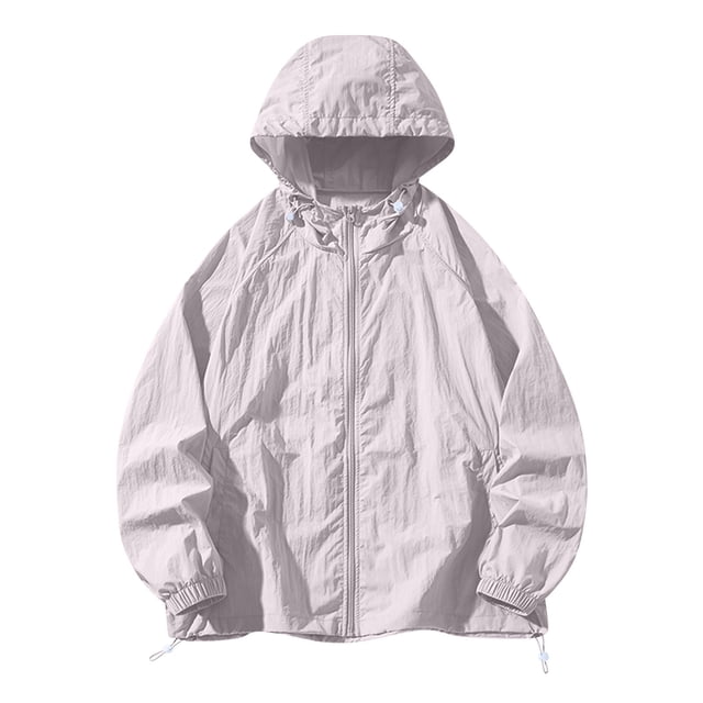 Mens Light Jacket Cooling Sun Protection Hoodie Full Zip up with Drawstring Solid Color Long Sleeve Summer Coat for Fishing Hiking Athletic Running Multicolor