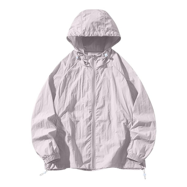 pstuiky Camisas casuales de manga larga para hombre, Chaqueta protectora de verano con capucha y protector solar de manga larga para hombre, ideal para deportes al aire libre y secado rápido. m
