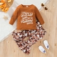 thumbnail image 2 of Toddler Kids Child Baby Girls Long Sleeve Letter Tops Sweatshirt Flower Print Bell Bottomed Flare Pants Outfit Set 2PCS Size 2-3T, 2 of 9