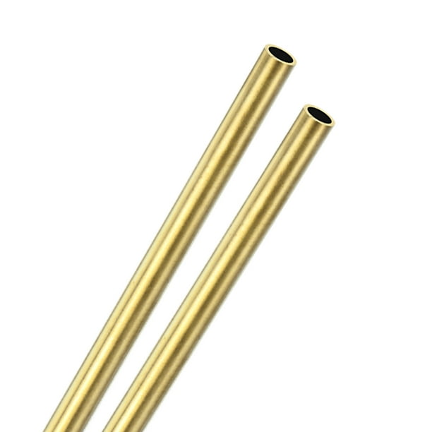 Tubo redondo de latón Uxcell de 2 piezas de 300 mm, 6 mm ID 8 mm OD, tubería de acero inoxidable sin costura para construcción/mecanizado/manualidades