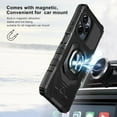 thumbnail image 4 of For Blu View Speed Ultra 5G Case with Tempered Glass Screen Protector,Military Grade Heavy Duty Shockproof Protective Cover,with Ring Kickstand for BLU B1660V - Black, 4 of 6
