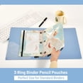 thumbnail image 5 of Ckdifva Cute Flying Cat Pencil Pouch 3 Ring Zipper Pencil Case Binder Pockets Clear Top Cosmetic Bag 2 Pack, 5 of 6