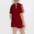thumbnail image 5 of Fesfesfes Boys and Girls' Fashion Printed Short Sleeve Button-Down Top and Shorts Set Casual 2 Piece Summer Outfits,Round Neck Breathable Clothing Sets,Cute Playwear for Children(Wine#5,13 Years), 5 of 8