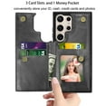thumbnail image 3 of Ebizware for Samsung Galaxy S24 Ultra Phone Case, Magnetic Leather Wallet Case with Credit Card Cash Slots Holder for Women Men Folio Flip Kickstand Cover for Galaxy S24 Ultra [Black], 3 of 9