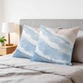 thumbnail image 6 of Pillow Covers 20x20 Set of 2, Ombre Blue Waves Square Throw Pillow Covers for Couch/Sofa/Living Room, Gradient Coastal Beach Sandy Ocean Decorative Soft Pillowcases for Couch Throw Pillows, 6 of 9