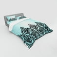 thumbnail image 2 of Ambesonne Damask Bedding Set 4 Pcs, Antique Victorian Motif, Queen, Black Blue, 2 of 2