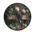 thumbnail image 2 of 36.2 Inch Round Floor Mat Wreath and Bald Eagle Carpet Decor Rug for Living Room Bedroom, 2 of 6