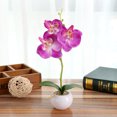 thumbnail image 3 of opvise 1Pc Potted Artificial Butterfly Orchid Flower Stage Garden Wedding Party Decor Purple, 3 of 8