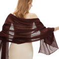 thumbnail image 5 of Lumtrix Vintage Scarf Fringed Edges Lightweight Breathable Wrap Sheer Daily Outdoor Shawls Brown One Size, 5 of 7