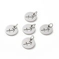 thumbnail image 3 of Non-304 Stainless Steel Charms Flat Round with Constellation/Zodiac Sign Sagittarius 12x1mm Hole: 3mm, 3 of 5