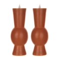 thumbnail image 2 of Melrose LED Tapered Flameless Candles with Remote - 9.25" - Orange - Set of 2, 2 of 2