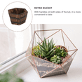 thumbnail image 5 of HEATSHAKING 1Pc Solid Color Wooden Succulent Planter Creative Carbonized Flower Pot for Yard Decoration, 5 of 5