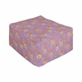 thumbnail image 1 of Giraffe Rectangle Pouf, Vibrant Long Necked Animal Silhouettes Forest Creatures, Under Desk Foot Stool for Living Room Office Ottoman with Cover, 25", Pale Fuchsia Burnt Orange, by Ambesonne, 1 of 4