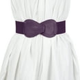 thumbnail image 6 of DARING DIVA Women's Plus Buckle Faux Leather Waist Belt 2 Pcs 39.4"x2.36" Dark Purple, 6 of 8
