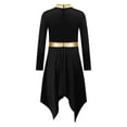 thumbnail image 3 of iixpin Girls Lyrical Praise Dance Dress Asymmetric Liturgical Dancewear Church Worship Robe Prayer Gowns Black 16, 3 of 6