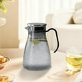 thumbnail image 5 of Mecorevxz Hammered-patterned Steel Lid Glass Pitcher, 1.5 Liter Water Pitcher with Lid,Iced Tea Pitcher for Fridge,Carafe With Lid, Glass Water Jug For Juice, Milk, Cold Or Hot Beverages(Gray), 5 of 7