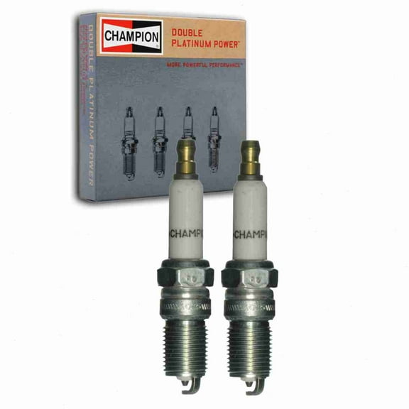 2 pc Champion 7304 Double Platinum Spark Plugs for 12592619 41-991 RS9PYP Ignition Wire Secondary Fits select: 2006-2011 FORD FOCUS, 1997-2019 FORD ECONOLINE