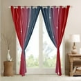 thumbnail image 3 of Erosebridal Navy Blue and Red Gradient Blackout Curtains Aesthetic Ombre Curtains & Drapes, Rainbow Watercolor Curtains Geometric Wave Black Out Curtains, Abstract Lines Window Drapes, 3 of 5