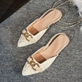 thumbnail image 5 of QQAMB Metal Chain Decor Flat Mules for Women Closed Pointed Toe Slip on Loafers Slides Backless Mules Shoes, 5 of 6
