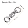 thumbnail image 2 of Unique Bargains 41LBS Roulement à Billes en Acier Inoxydable Pivotant pour Pêche en Eau Salée et Douce, Argent 25 Pack, 2 of 4