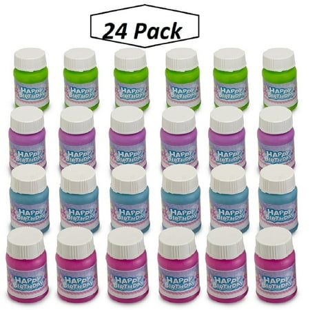happy birthday bubbles assorted color mini 1 oz bubble bottles 24