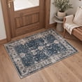 thumbnail image 5 of GENIMO 5'x7' Persian Area Rug for Living Room, Machine Washable Non Slip Low Pile Rug for Bedroom Dining Room, Dusty Blue, 5 of 5