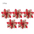 thumbnail image 1 of Flores artificiales de 5 piezas y 14cm para decoración del hogar, adornos de Navidad para árbol de Navidad, decoración de Año Nuevo, 1 of 4