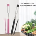 thumbnail image 3 of Reheyre Telescopic Barbecue Fork - Anti-Scald Silicone Handle - Reusable - Multifunctional BBQ Tool - U-Shaped Stainless Steel Grilling Fork - Roasting Tool - Camping Accessories, 3 of 8