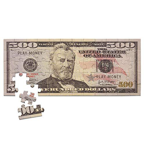 mini copy play money 500 dollar bill jigsaw puzzle. great gift