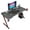 Black, variant on SONGMY Gaming Computer Desk with Carbon Fiber Surface, Gaming Table Z Shaped Pc Home Office with Cup Holder&Headphone Hook(32 in, Grey)