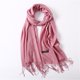 thumbnail image 4 of Bufanda de lana de cachemira para hombre y mujer, cálida, con pompón de bola de pelo de conejo, gruesa, tipo pashmina, de gran tamaño, para invierno, 4 of 5