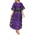 thumbnail image 4 of LA LEELA Women's Summer Batik Caftan Long Loungewear Dashiki House Dress with Pockets Sleepwear for Women Nightgown 1X-2X Purple, Footwear, 4 of 5
