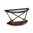 thumbnail image 1 of Beaumont Lane Modern Sofa Table with Dark Oak Base and Glass Top, 1 of 1