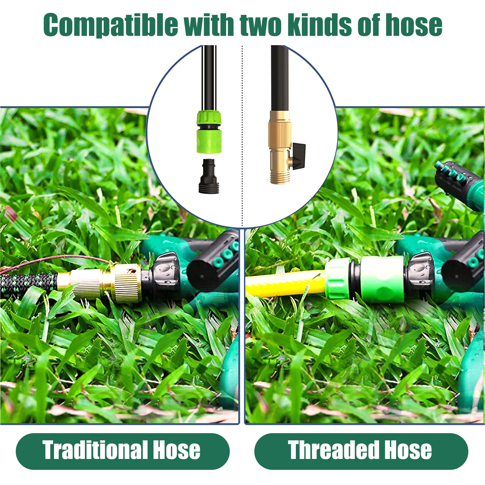 EEEkit Lawn Sprinkler, 360° Rotating Irrigation System Covers up to