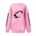 thumbnail image 7 of Sorvello Women's Football Graphic Sweatshirt Game Day Pullover Soft Breathable Cozy Long Raglan Sleeve Streetwear Fall Casual Athletic Top for Women Pink L, 7 of 7