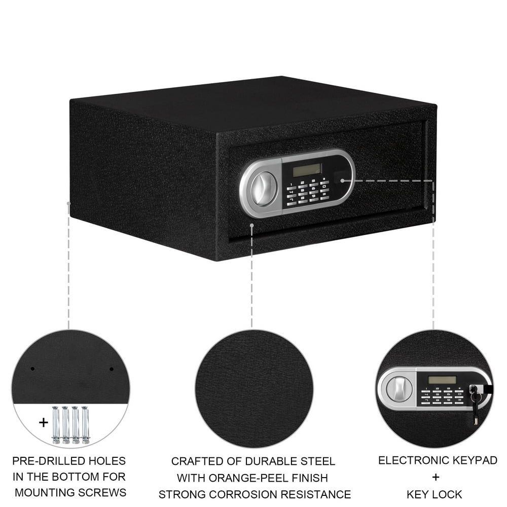 Lowestbest Steel Plate Electronic Code Safe, Valuables Safe for Private Household or Commercial Use, Black