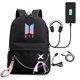 thumbnail image 1 of Bts Misma Mochila Estudiante Mochila Femenina Versión Coreana Luz de Campus de Carga Usb de Gran Capacidad, 1 of 2
