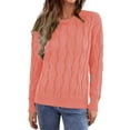 thumbnail image 1 of Cathalem WoWomens Oversized Sweaters Casual Loose Pullover Jumper Tops,Pink S, 1 of 5