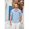 thumbnail image 3 of COOFANDY Mens Cotton Short Sleeve Button Down Shirts Collared Summer Denim Shirt, 3 of 6
