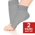 thumbnail image 2 of Go2 Compression Ankle Socks Plantar Fasciitis Foot Heel & Arch Support (Gray L, 2 Pairs), 2 of 4
