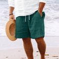 thumbnail image 2 of Diufon Beach Shorts for Men Casual Elastic Waist Drawstring Knitted Stripes Summer Vacation Shorts with Pockets, 2 of 7