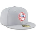 thumbnail image 3 of Men's New Era Gray New York Yankees Cooperstown Collection Wool 59FIFTY Fitted Hat, 3 of 6