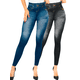 thumbnail image 1 of Pack de 2 Leggins Mujer Unitalla Mezclilla Faja Alta Estilo Pantalón Mezclilla Jegging Tiro Alto, Mallon licra Cómodos Elásticos, 1 of 5