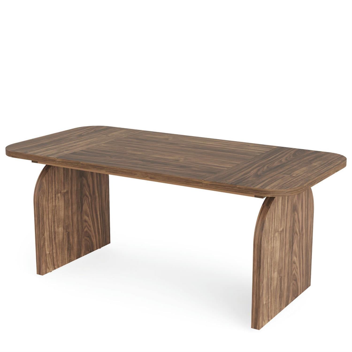 Demi Bonn 63" Wood Executive Computer Desk, Modern Duty Study Writing Gaming Table for Home Office, Rectangle Workstation, Brown