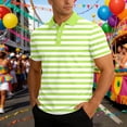 thumbnail image 2 of Polo Shirts For Men Short Sleeve Knit Stripe Casual Summer Fit Business Leisure Male Tees, 2 of 6