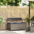 thumbnail image 1 of vidaXL Garden Storage Bench with Cushion Grey Poly Rattan, 1 of 5