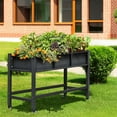 thumbnail image 6 of DWVO Raised Garden Bed with Planter Box with Legs & Lockable Wheels, Elevated Wooden Planter Box Stand for Backyard, Patio, Balcony, 400lb Capacity - Black, 6 of 8